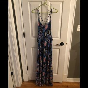 Boho Side Tie Zip Up Maxi Dress